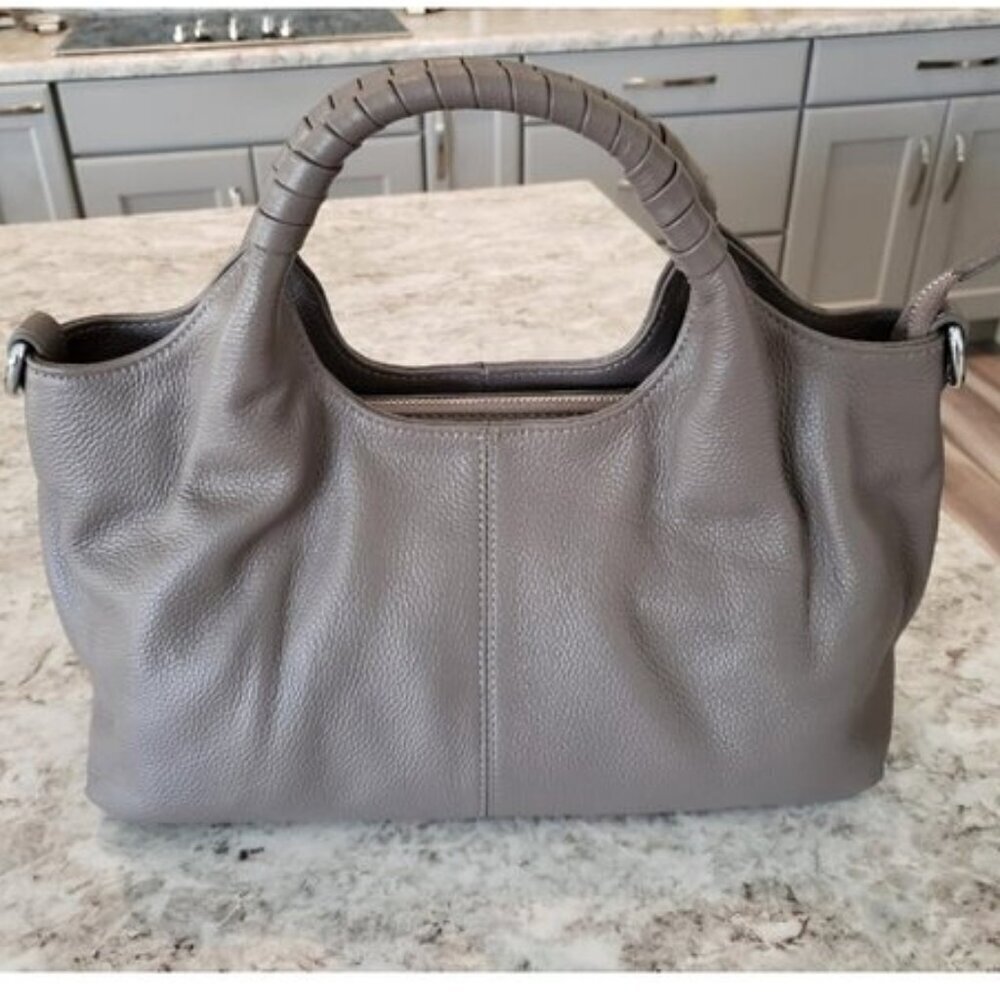 🆕Women Gray Genuine Leather Shoulder Bags Purses Satchel Designer Handbags